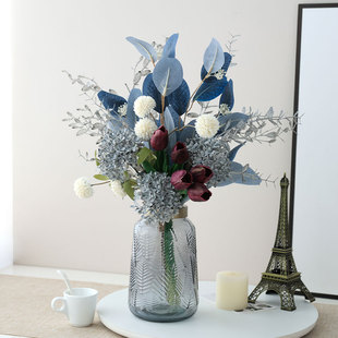 轻奢花瓶创意桌面摆件客厅书房插花家居饰品雅致假花仿真花摆设