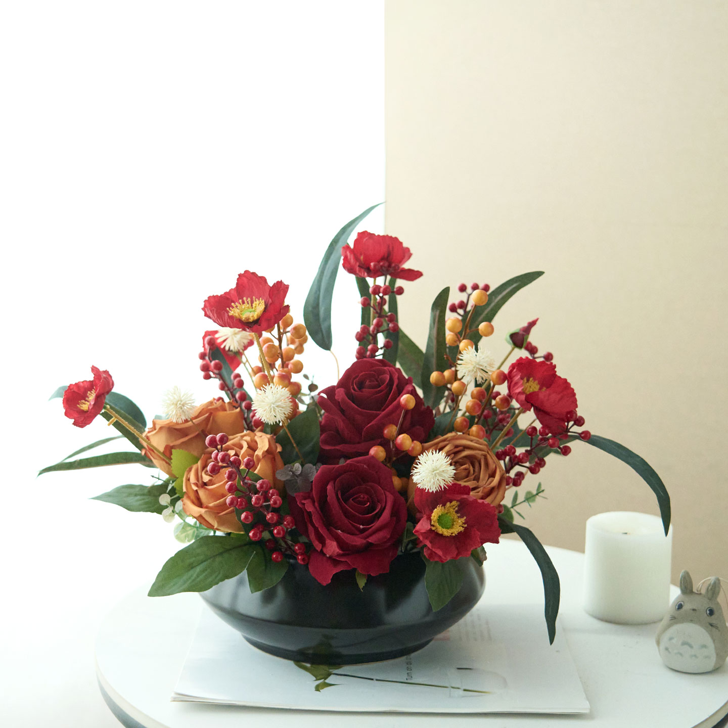 新中式现代仿真花假盆栽装饰摆件