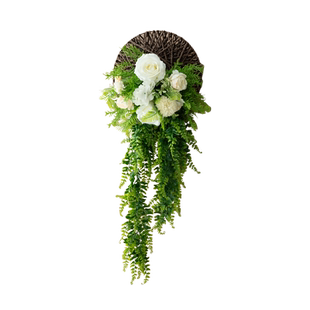 森系田园仿真玫瑰墙面壁挂装饰假绿植藤蔓高级感室内阳台美化改造