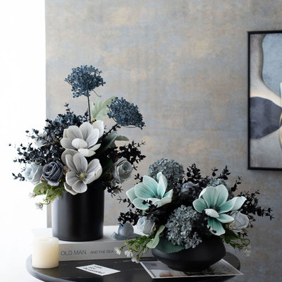 装饰摆件新中式玉兰仿真花套装