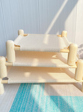 狗狗行军床夏季实木泰迪可拆洗款狗窝宠物床猫床四季通用床边猫窝