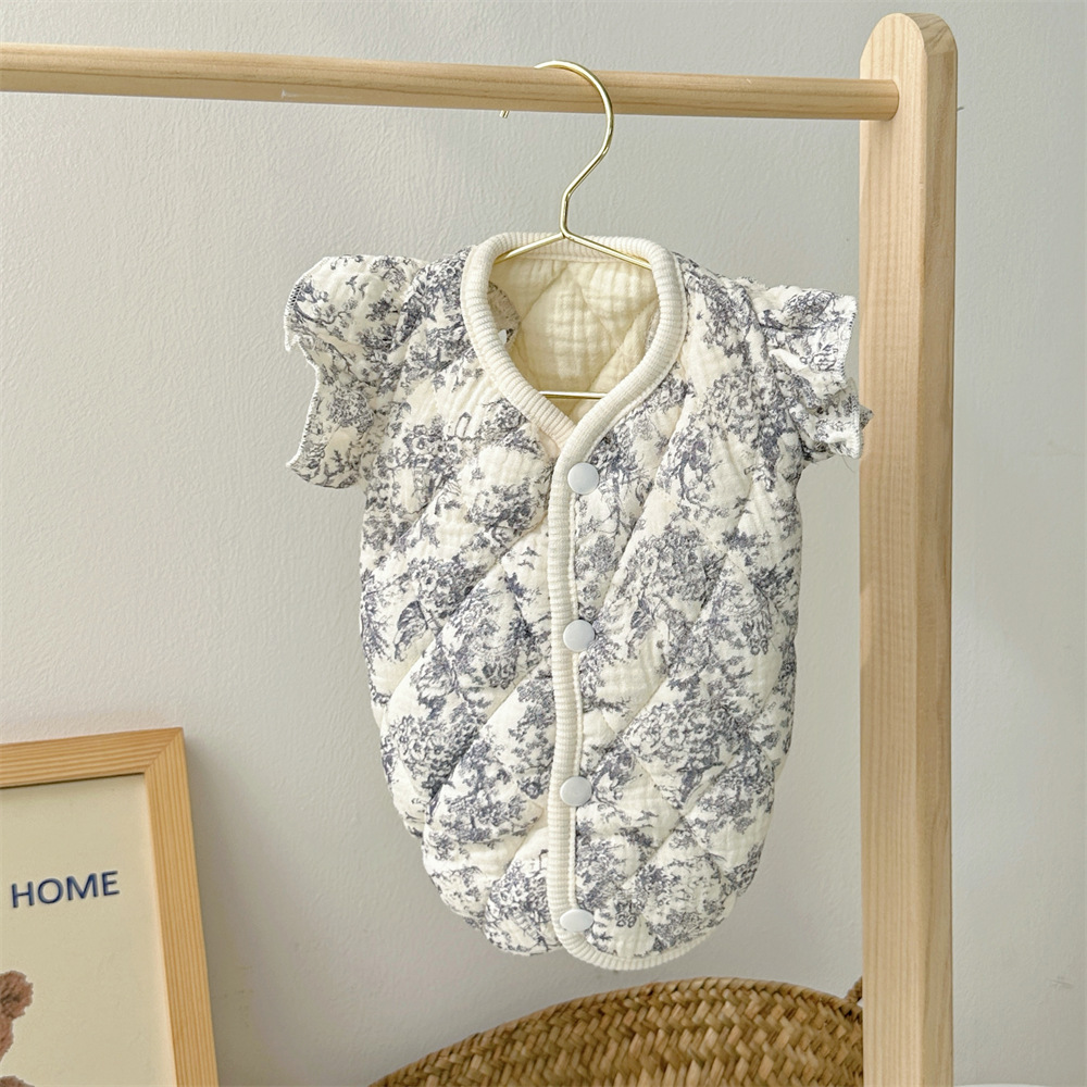 中式水墨风棉质纱布飞袖马甲