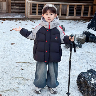 男童羽绒棉服冬季2025新款痞帅炸街儿童冬装加厚棉衣外套男孩棉袄