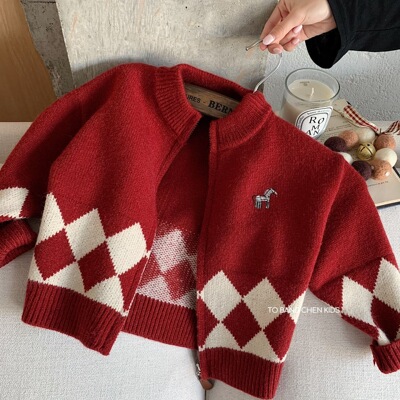 非童儿童针织开衫冬季新款韩版