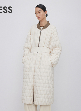 LESS冬宽松长款棒球领两面穿羽绒服2NAC12670