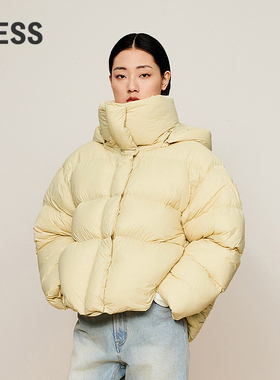 LESS冬直筒休闲连帽休闲宽松时尚设计感短款鹅绒服女2O0C13630