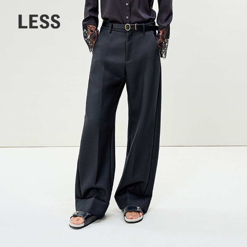 【商场同款】LESS2025年春新款休闲通勤绵羊毛直筒长裤2P1E13450,女装/女士精品,休闲裤,淘宝优惠券,粉丝福利购,淘宝优惠卷