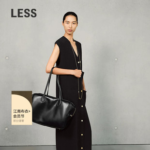 LESS春绵羊毛V领优雅时尚长裙宽松无袖修身针织连衣裙2P1G11200