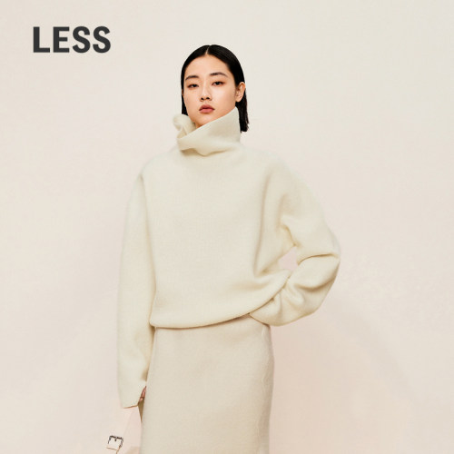 LESS冬绵羊毛休闲简约高领针织衫通勤风长袖套头毛衫女2OA311750