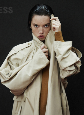 【LESSxSamuel】春季休闲简约宽松连帽立领风衣外套2N1911870