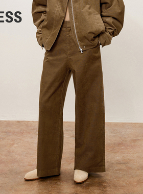 LESS秋棉质宽松休闲简约长裤通勤风时尚直筒裤女2O9E11980