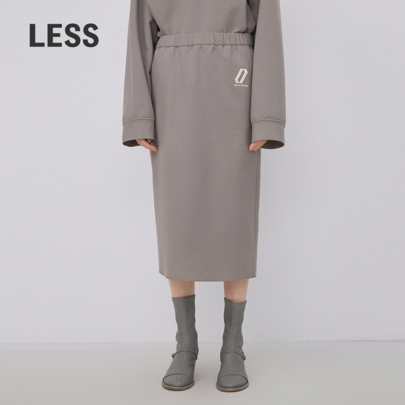 LESS绵羊毛直筒中长款半身裙