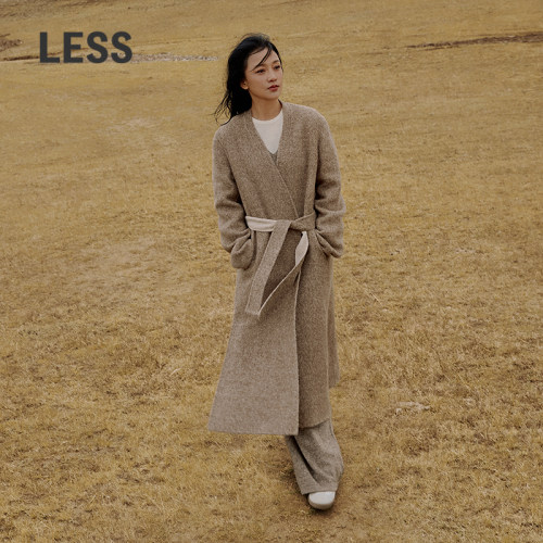 【0压系列】LESS冬简约立领系带外套直筒长款呢大衣女2O0812900