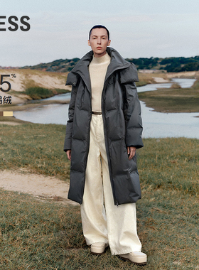 【商场同款】LESS2025年冬新款休闲简约保暖长款鹅绒服2PAC17760