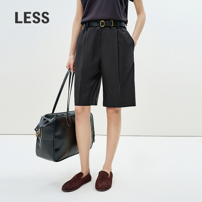 【迅系列】LESS夏全羊毛短款裤子时尚舒适烟管中裤女2P4E12370