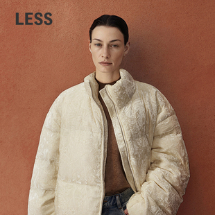 羽绒服女2OBC10920 时尚 LESS冬休闲简约立领直筒宽松短款 长袖