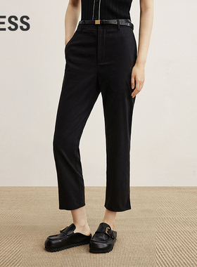 【商场同款】LESS2025年秋新款含棉通勤紧身休闲九分裤2P7E15420