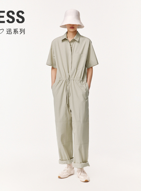 【迅系列】LESS春抽绳系带全棉工装衬衫短袖直筒连体衣2O4F12800
