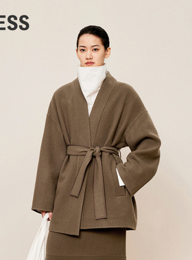 LESS冬含棉简约宽松立领时尚衬衣通勤风直筒长袖衬衫女2O0212140