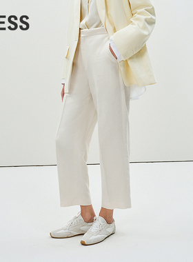 【商场同款】LESS2025年春新款休闲通勤含棉锥形九分裤2P2E11660