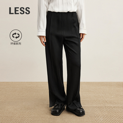 【商场同款】LESS2025年秋新款通勤系带直筒休闲长裤2P7E18520
