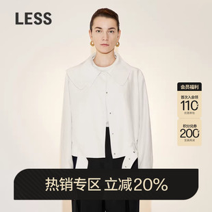 LESS春季 外套2N2613050 棉麻夹克女简约休闲大翻领短款