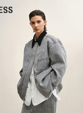 【商场同款】LESS2025年冬新款休闲H型长袖仿皮衣外套2P0T17560