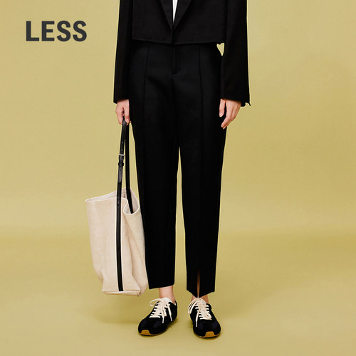 LESS春高腰显瘦直筒九分简约通勤风利落休闲西装裤2O2E10690 - 封面