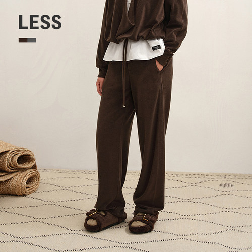 【商场同款/0压系列】LESS2025年冬新款休闲直筒长裤2P0E14640