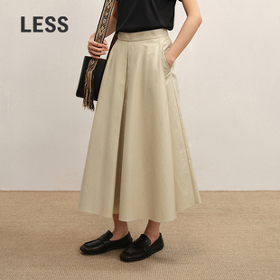 高腰宽松休闲阔腿九分裙裤 LESS2025秋新款 2P7E17350 商场同款