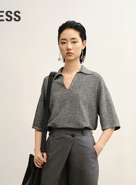 【商场同款】LESS2025年秋新款休闲简约宽松套头针织衫2P7315730