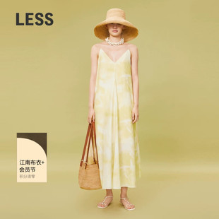【0压系列】LESS夏季休闲度假风弥散印花A型吊带连衣裙2O5G11940