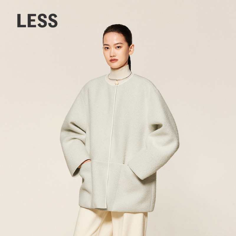 LESS冬宽松简约通勤风外套时尚设计感直筒短款呢大衣女2OB812860,女装/女士精品,毛呢外套,淘宝优惠券,粉丝福利购,淘宝优惠卷