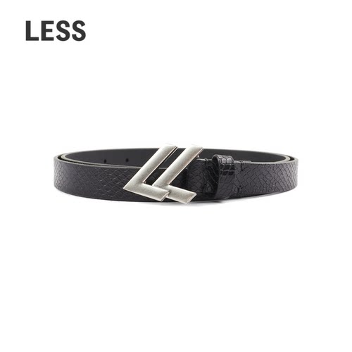LESS时尚休闲通勤复古皮带女双L镂空金属腰头百搭腰带3O8K14060