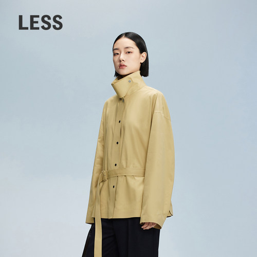 【精工系列】LESS秋休闲简约通勤风外套短款系带风衣女2O8911210