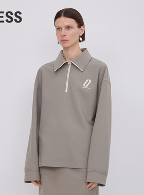 【0压系列】LESSpolo领卫衣女极简风宽松休闲上衣2N0212450