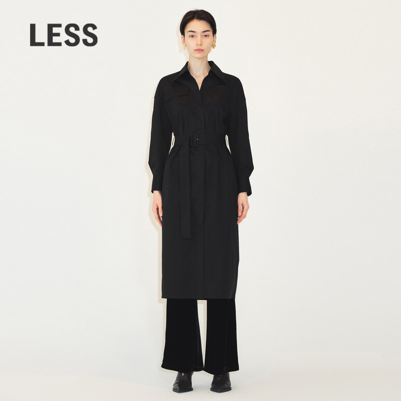【商场同款】LESS2022年秋新款时尚长款宽松长袖连衣裙2M8