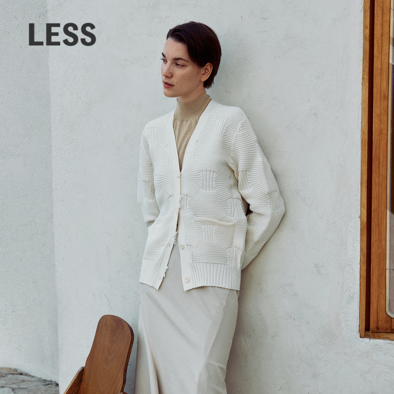 LESS优雅时尚开襟短款毛衫