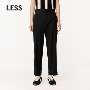 LESS夏季休闲简约直筒九分西装裤女通勤中腰休闲长裤2O5E13100