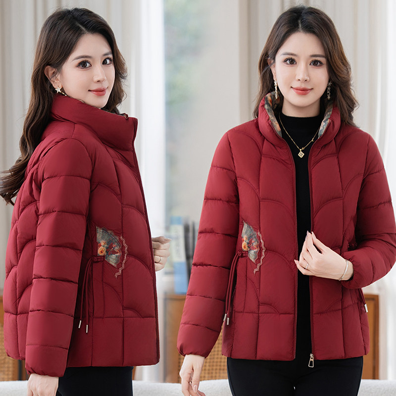 中老年国风棉衣冬季短款羽绒棉服妈妈新款洋气保暖加厚外套小棉袄