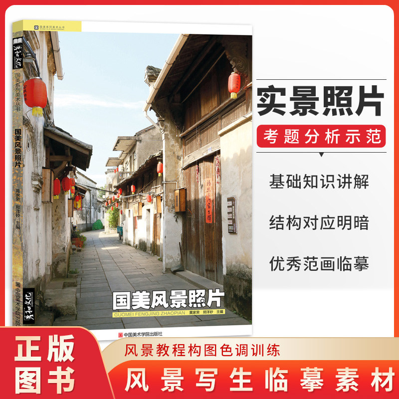 国美风景照片 彦和美术水粉画风景教程构图色调训练古镇老街江南水乡