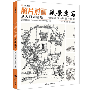 照片对画风景速写 孙贵兵风景速写基础入门教程从入门到精通钢笔画技法解析临摹画册绘画速写书线描书籍建筑风景速写临摹书
