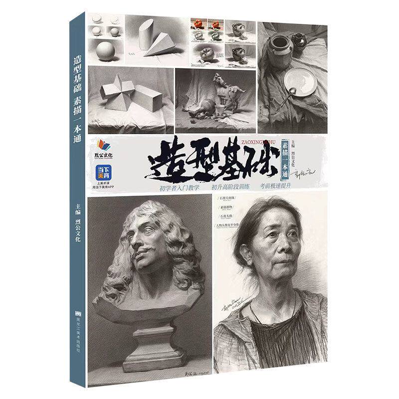造型基础素描一本通单个组合石膏几何体静物结构头像大关系步骤完整稿训练照片范画 2026烈公文化郭宏亮美院高考联考美术教程画册