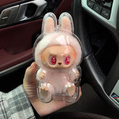 拉布布labubu坐坐派对2.0代防尘罩透明保护壳搪胶公仔高透保护壳