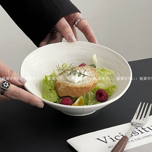 高颜值水果沙拉碗高级感家用斗笠碗陶瓷餐具日式拉面碗吃泡面碗具