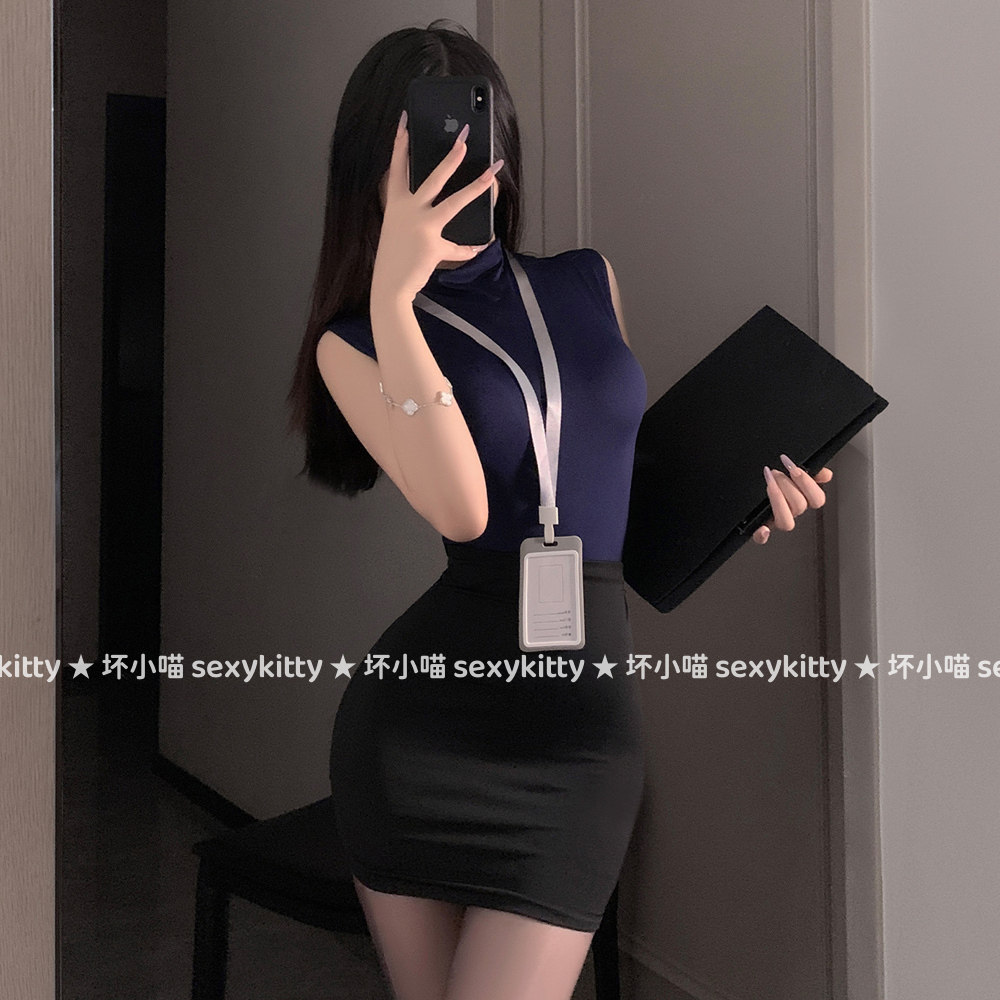 坏小喵 御姐气质女秘书OL制服纯欲修身空姐包臀裙夜店主播套装