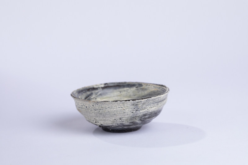 元气造物~生活艺术 尾形笃作品：黑地刷毛目粉引酒吞 茶杯 酒杯