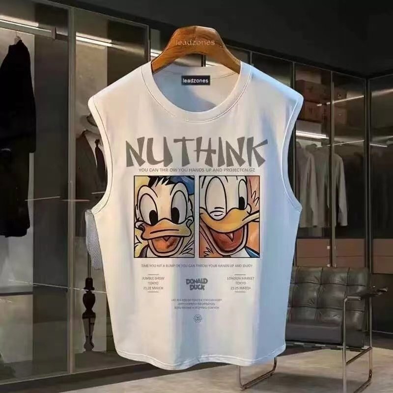 重磅230克纯棉背心男士夏季字母鸭子印花坎肩运动健身无袖T恤上衣,男装,T恤,淘宝优惠券,粉丝福利购,淘宝优惠卷