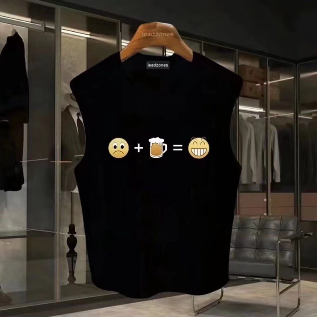 重磅230克纯棉背心男士夏季个性表情包印花坎肩运动健身无袖T恤衫,男装,T恤,淘宝优惠券,粉丝福利购,淘宝优惠卷