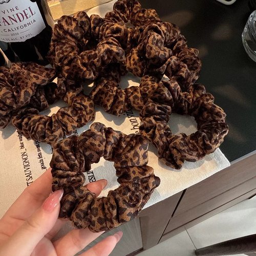 豹纹发圈合集褶皱复古小肠圈